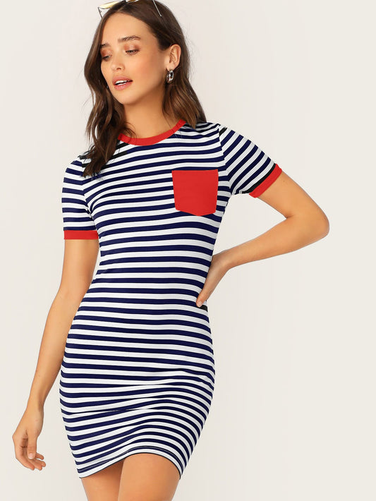 Striped Ringer Tee Dress