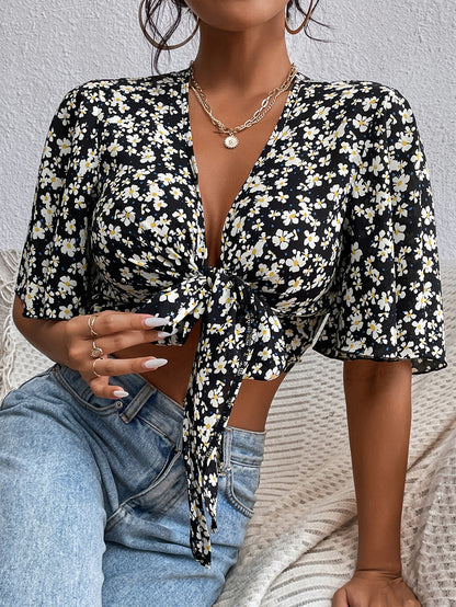 Floral Print Crop Top