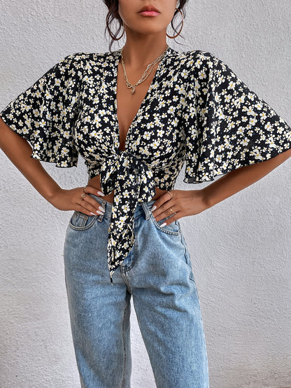 Floral Print Crop Top