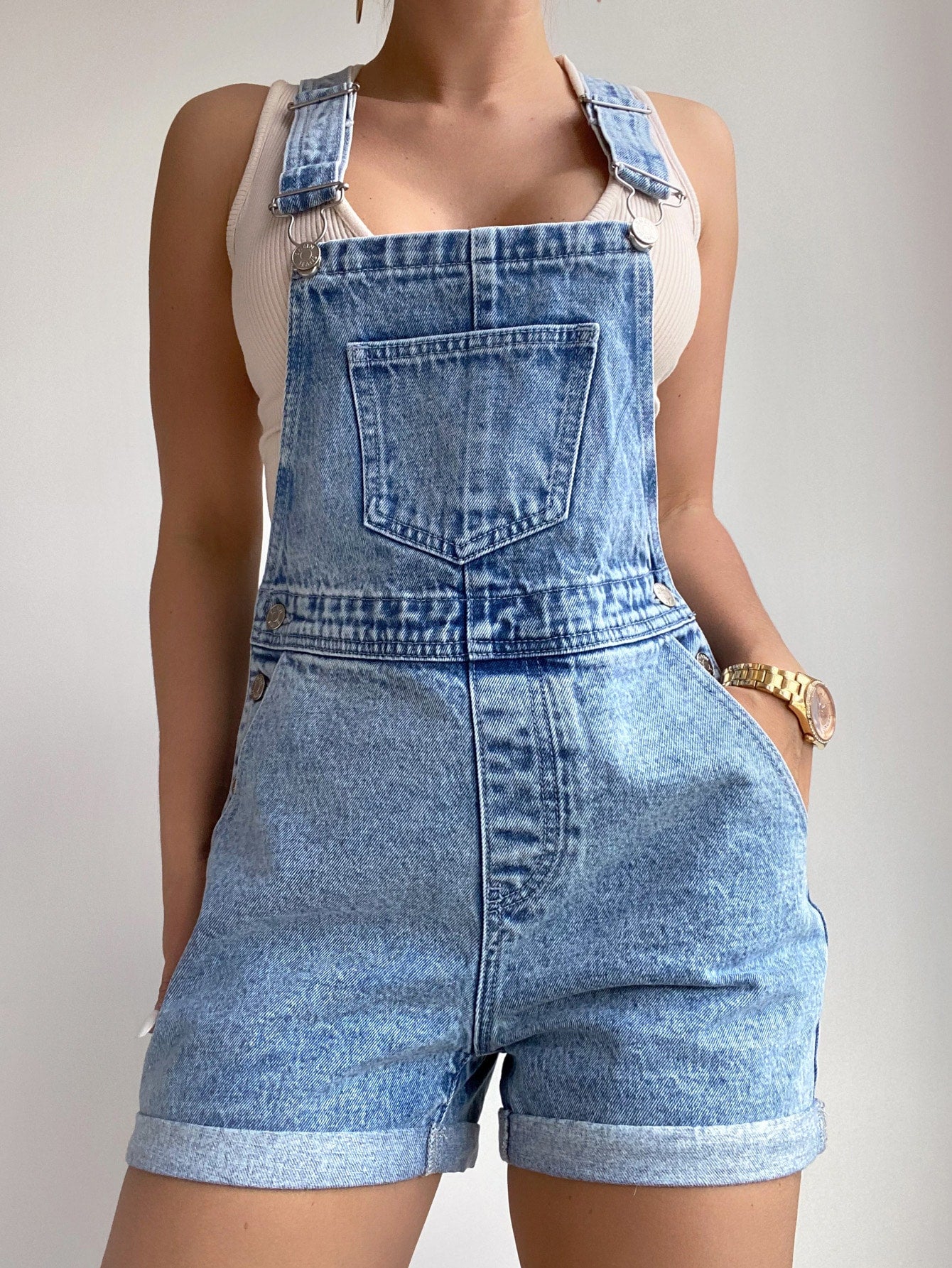 Denim Overall Romper