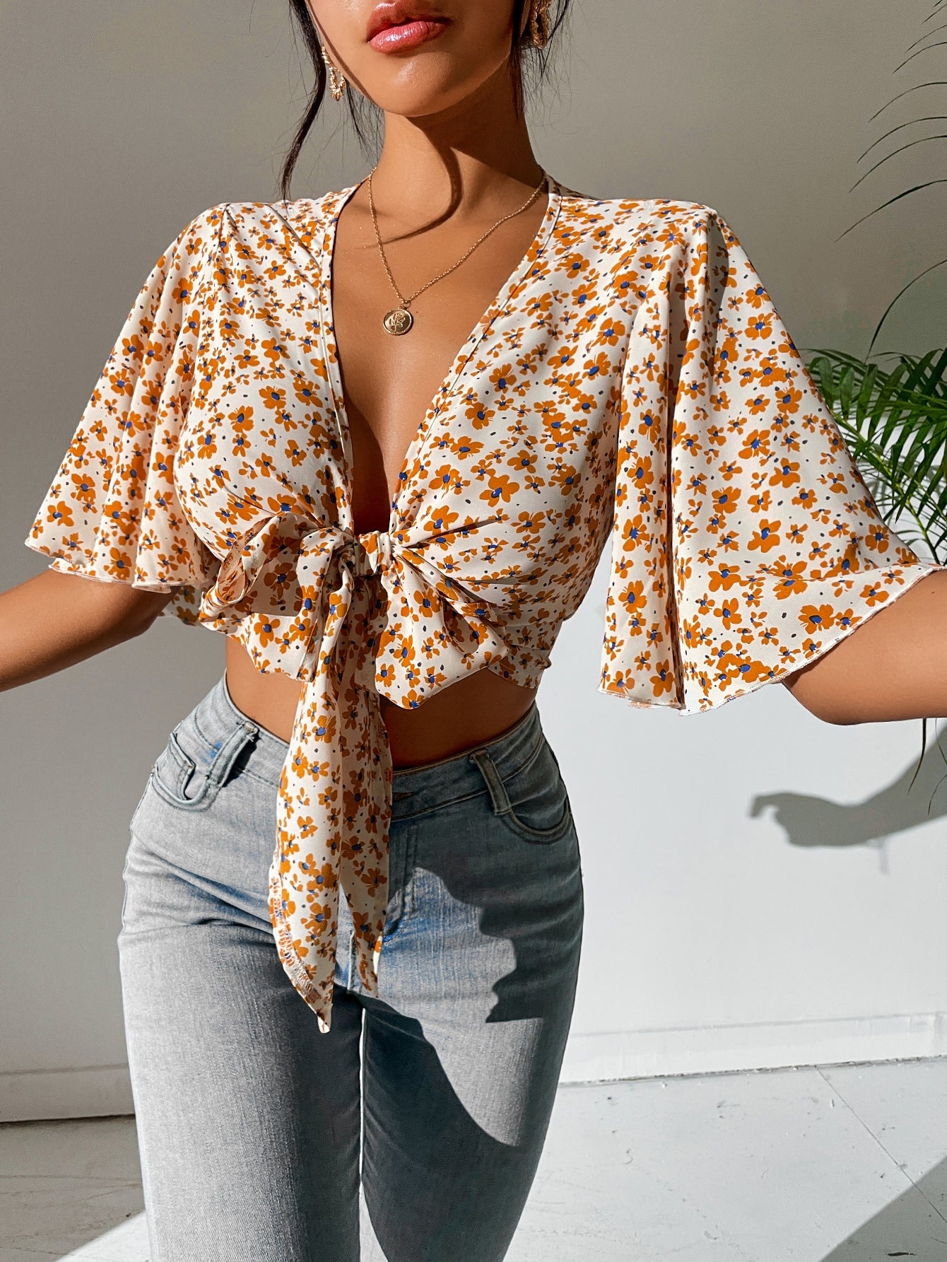 Floral Print Crop Top