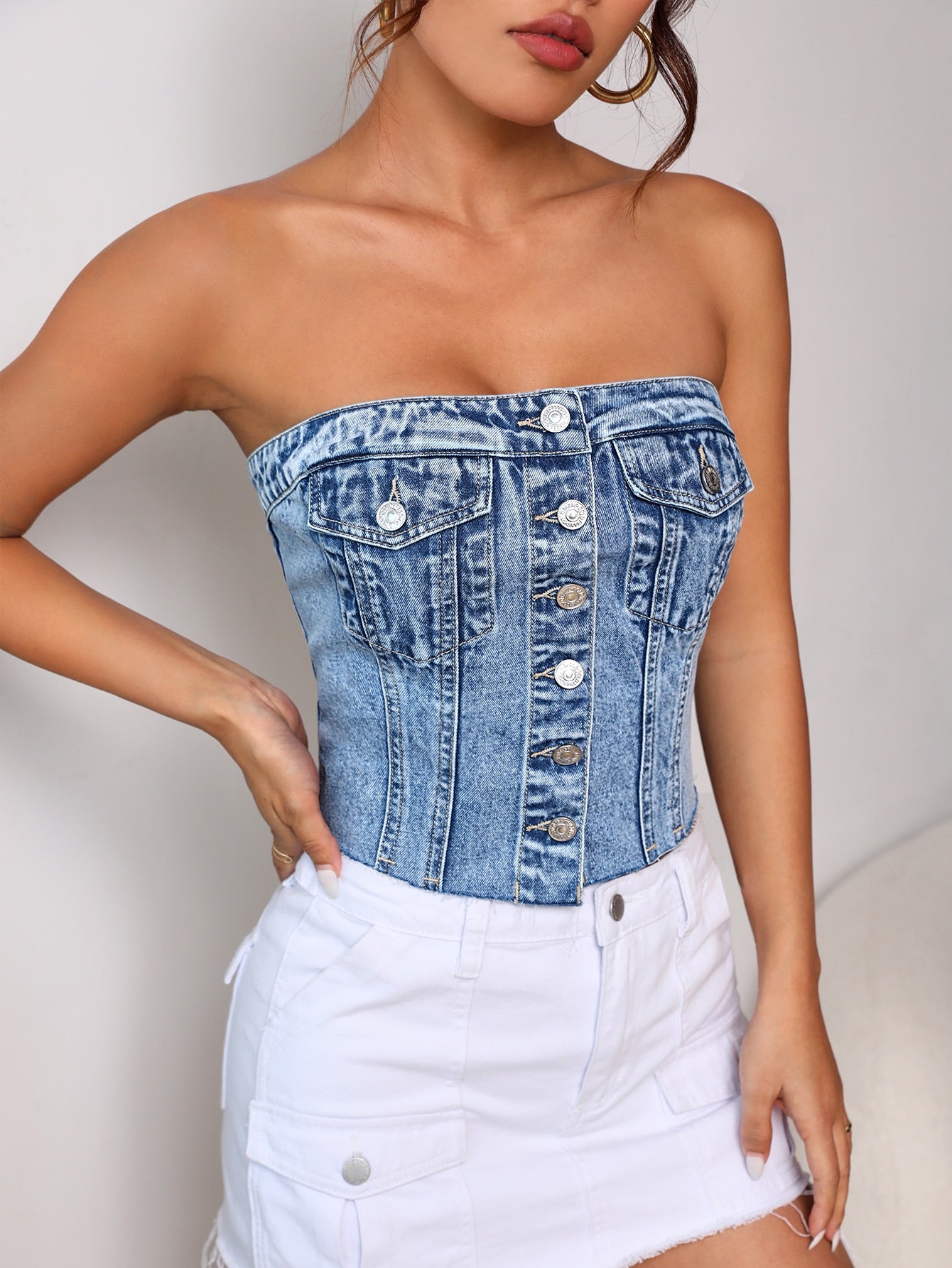 Tube Denim Top