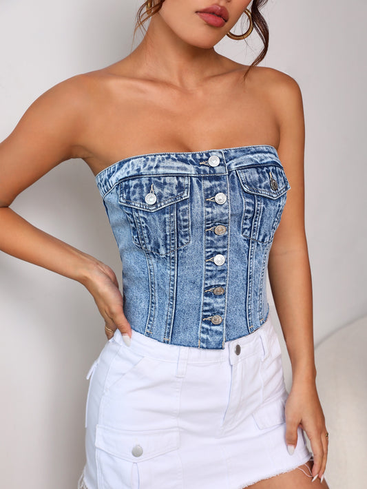 Tube Denim Top