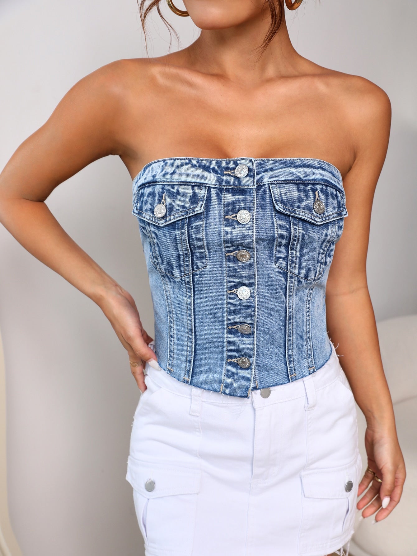 Tube Denim Top