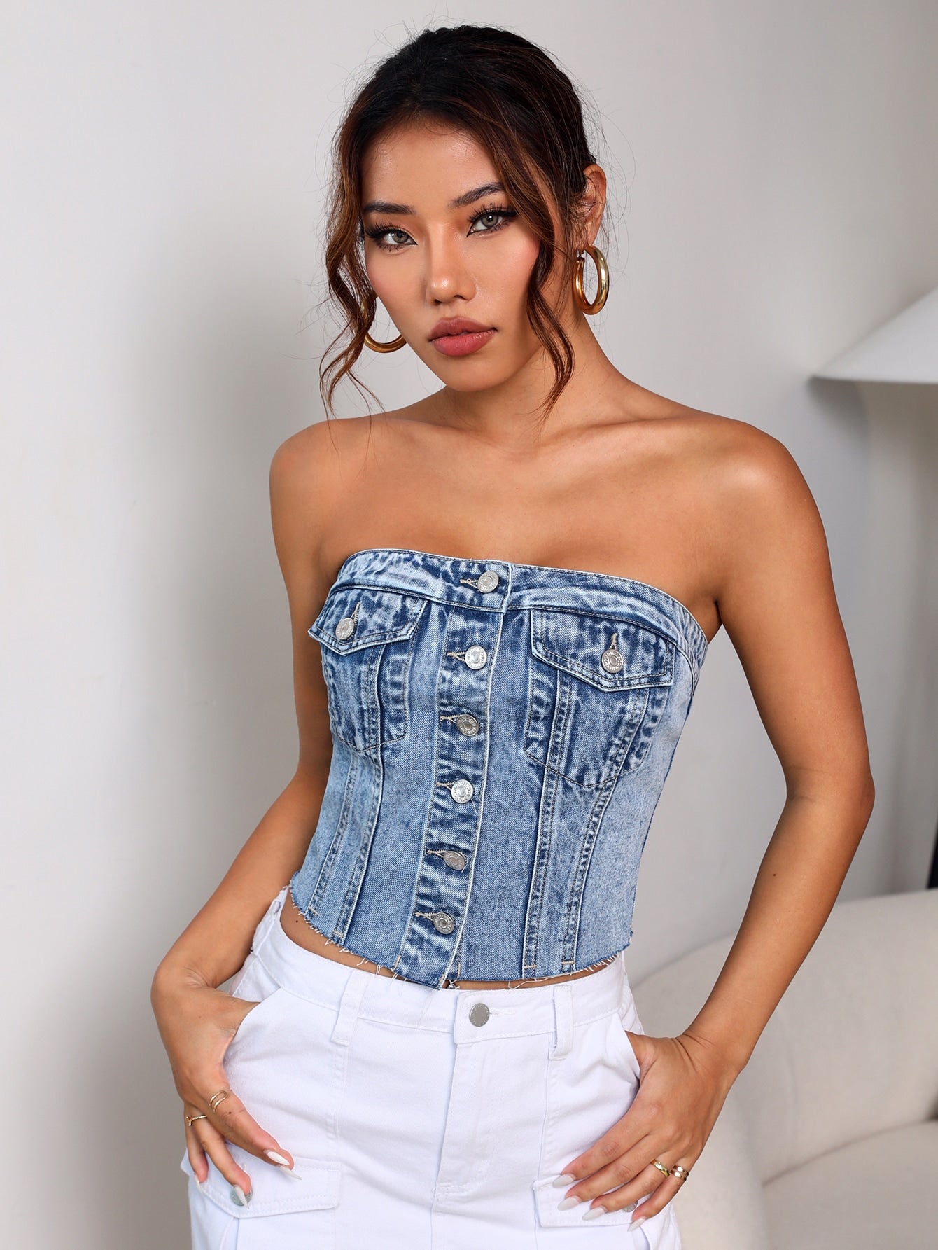 Tube Denim Top