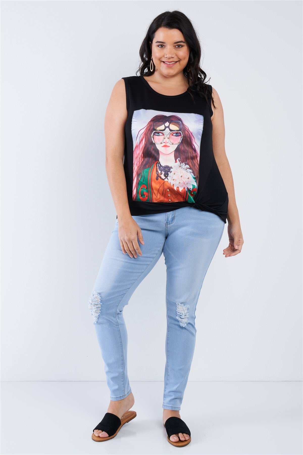 Plus Size Shady Girl Graphic Top