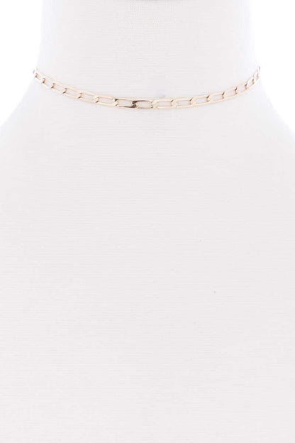 Metal Chain Link Choker Necklace