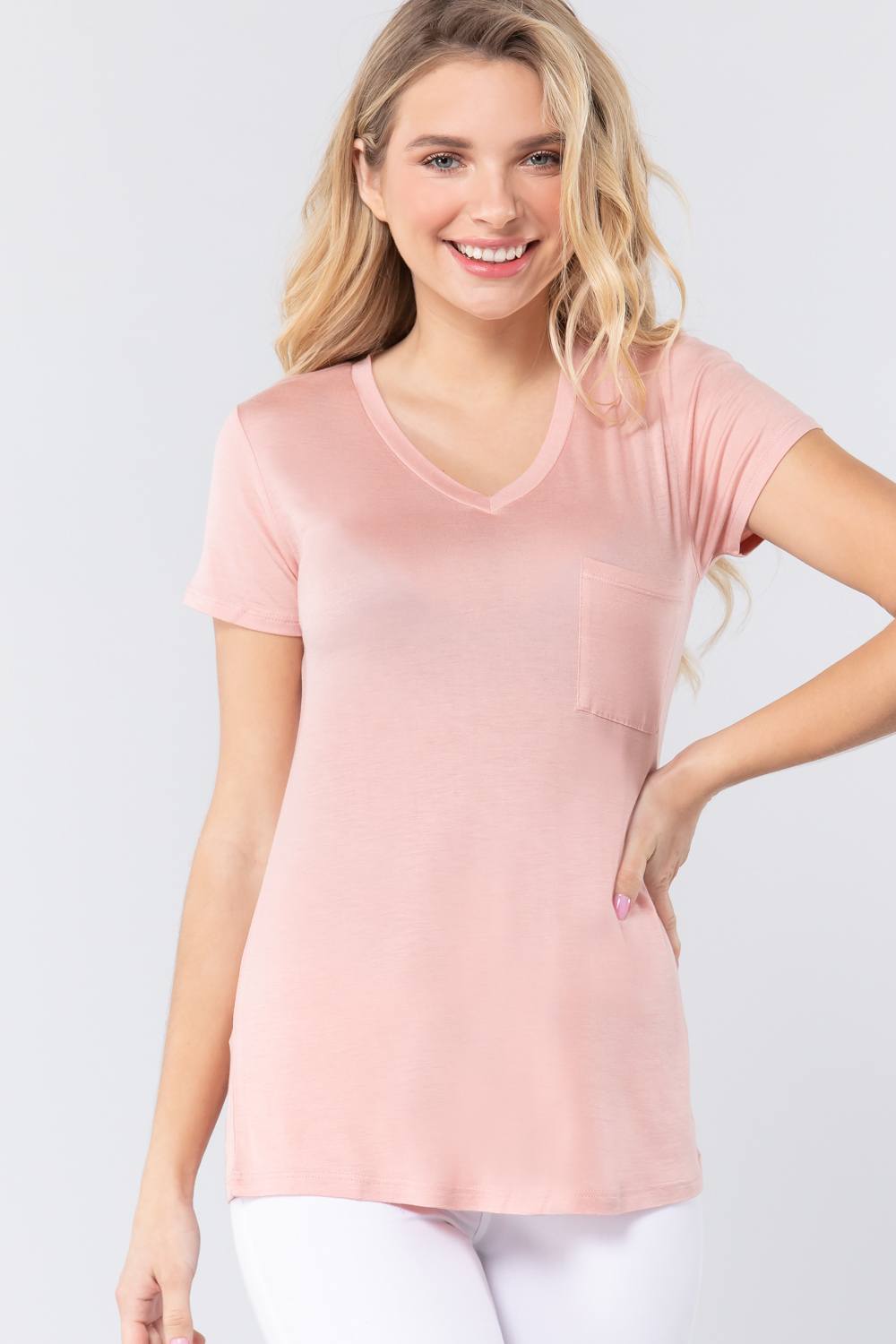 V-neck Rayon Jersey Top