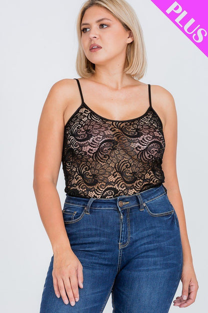 Plus Size Lace Cami Bodysuit