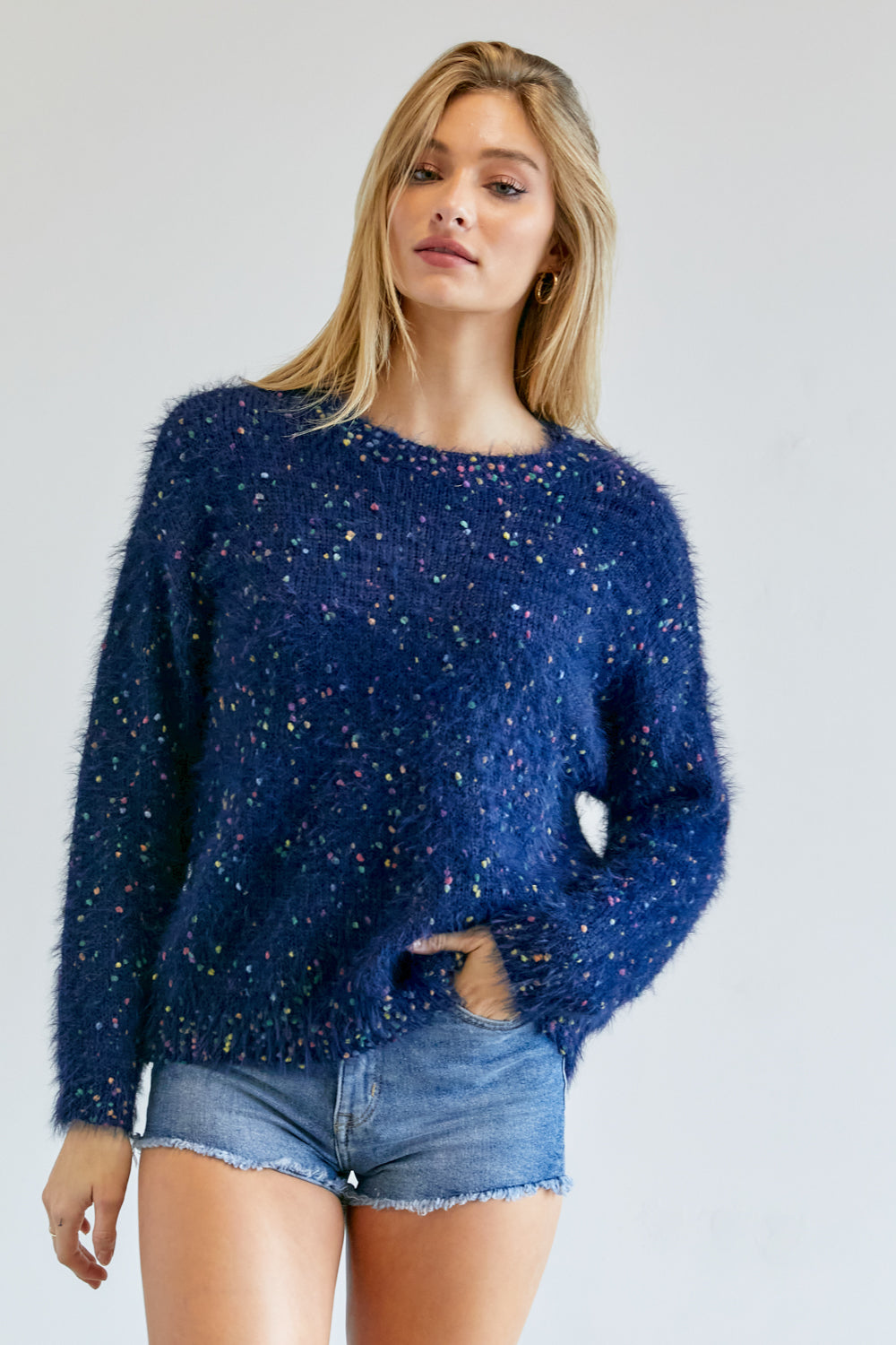 Cute Multi Color Polak Dot Sweater