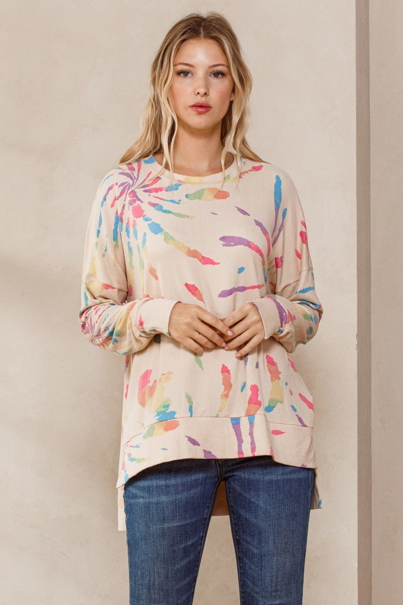 Multi Color Print Knit Sweater