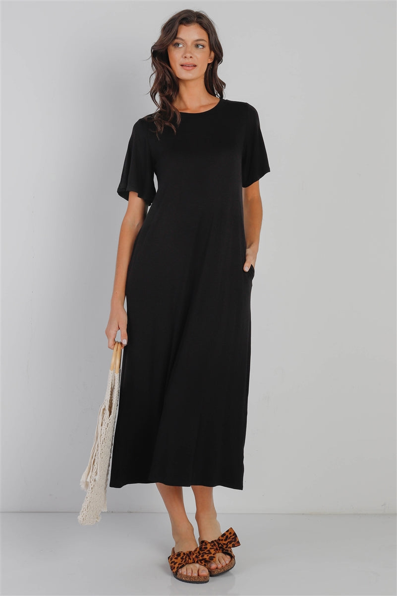 Short Sleeve Midi Dress