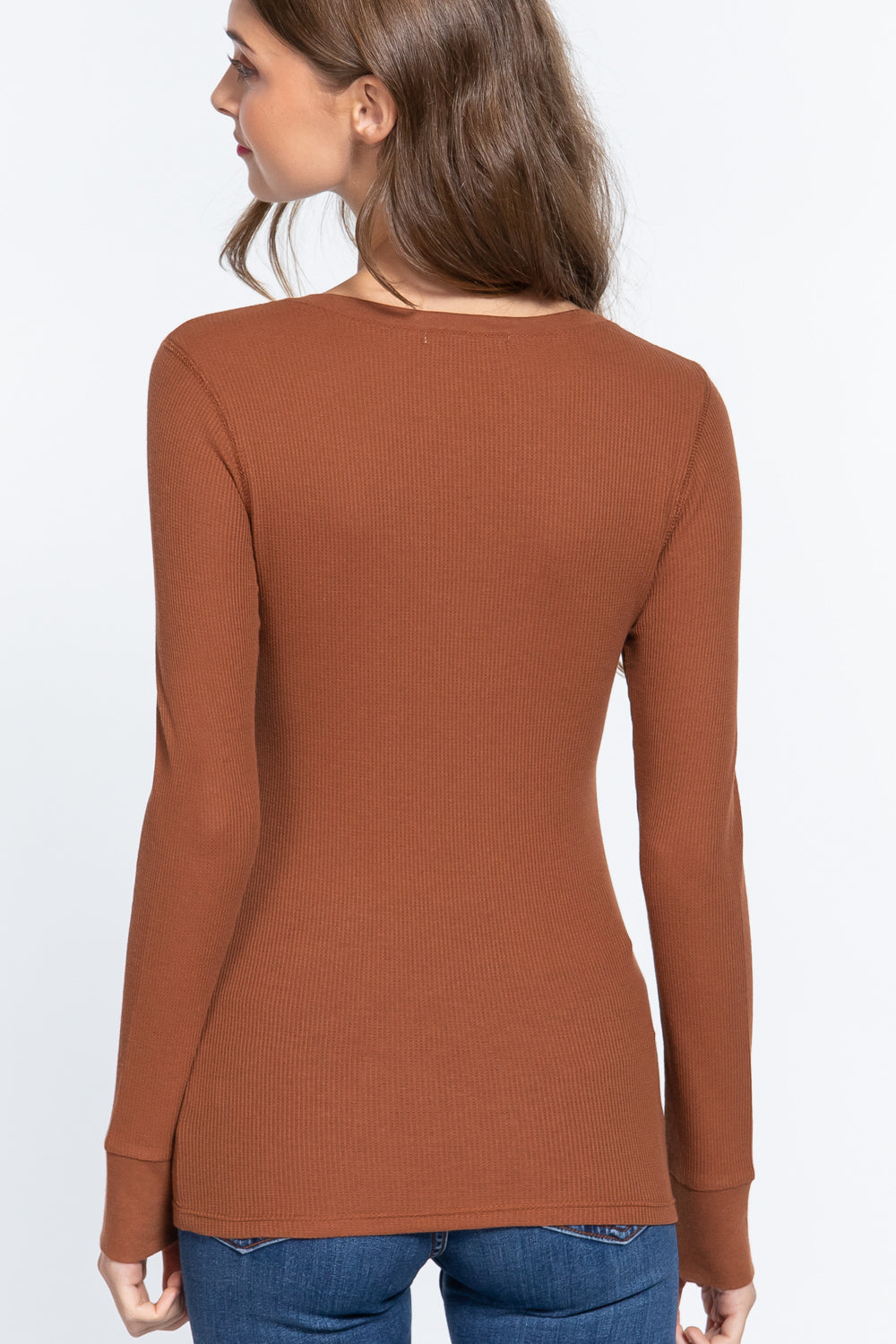 Long Slv V-neck Thermal Top