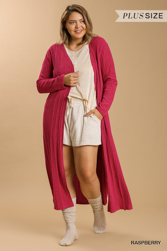 Open Front Long Body Cardigan