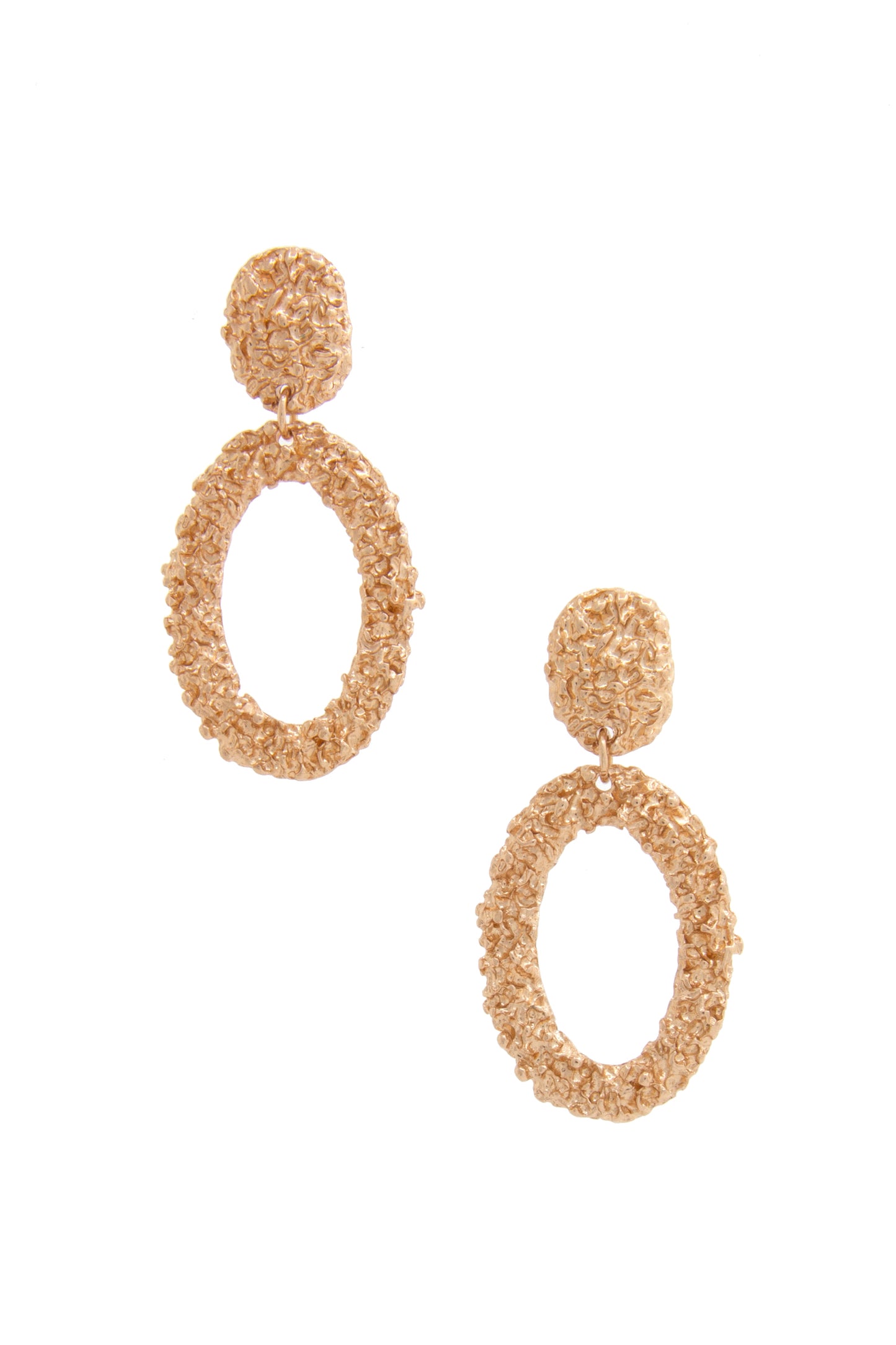 Oval Metal Dangle Earring