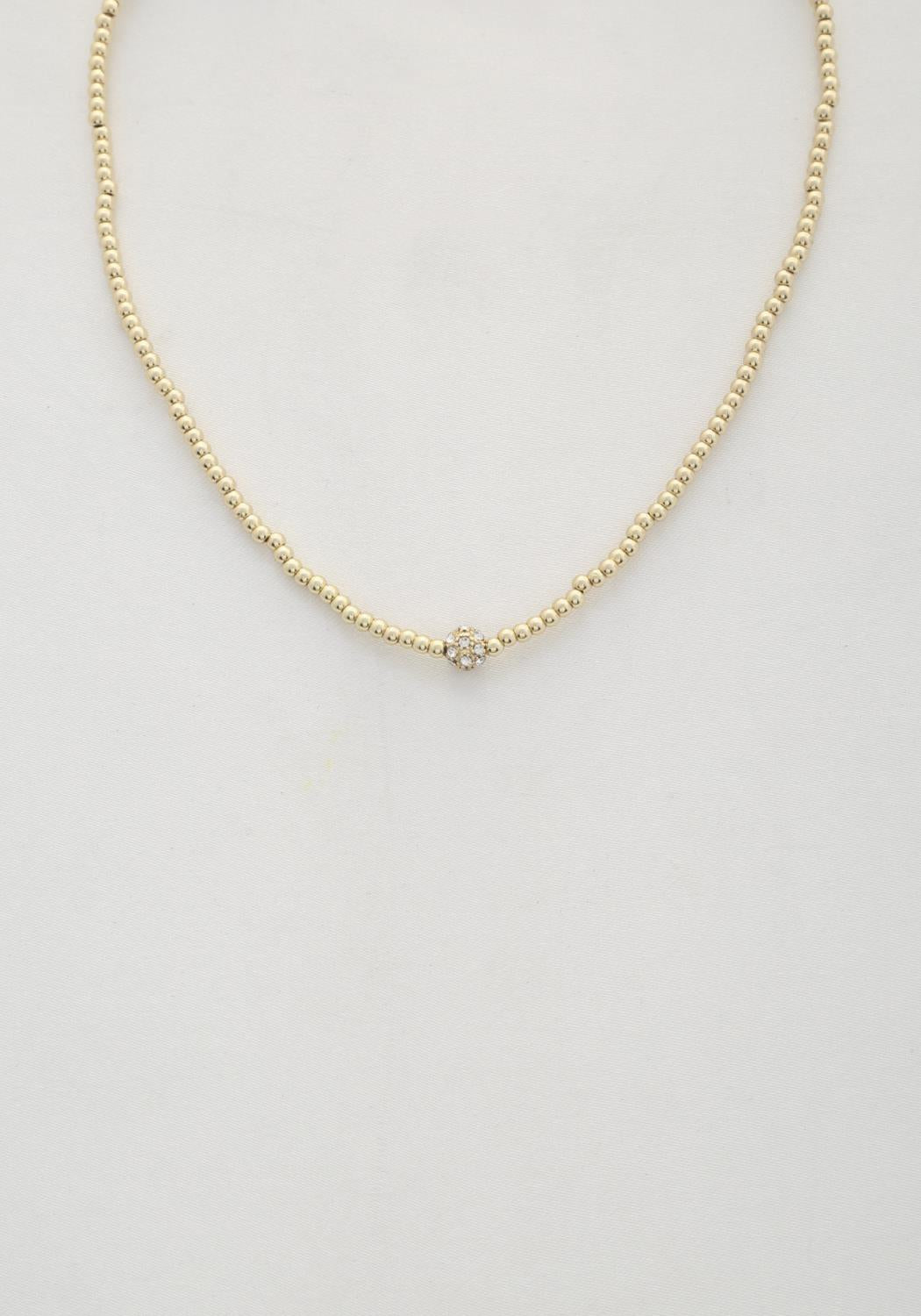 Dainty Round Coin Beaded Necklace