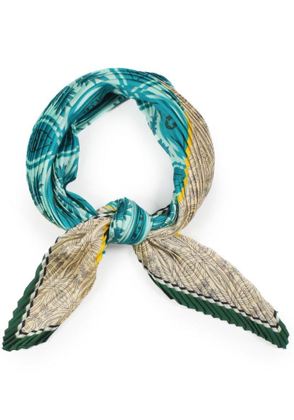 Circle Link Pleated Satin Scarf