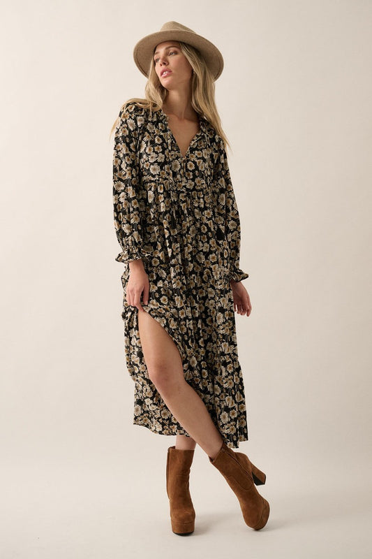 A Floral Print, Midi Dress